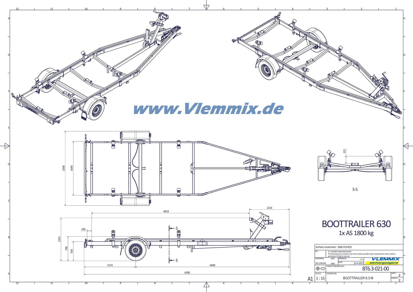 Vlemmix | SMT 1800/6 MB FLEXROLL EU-Trailer