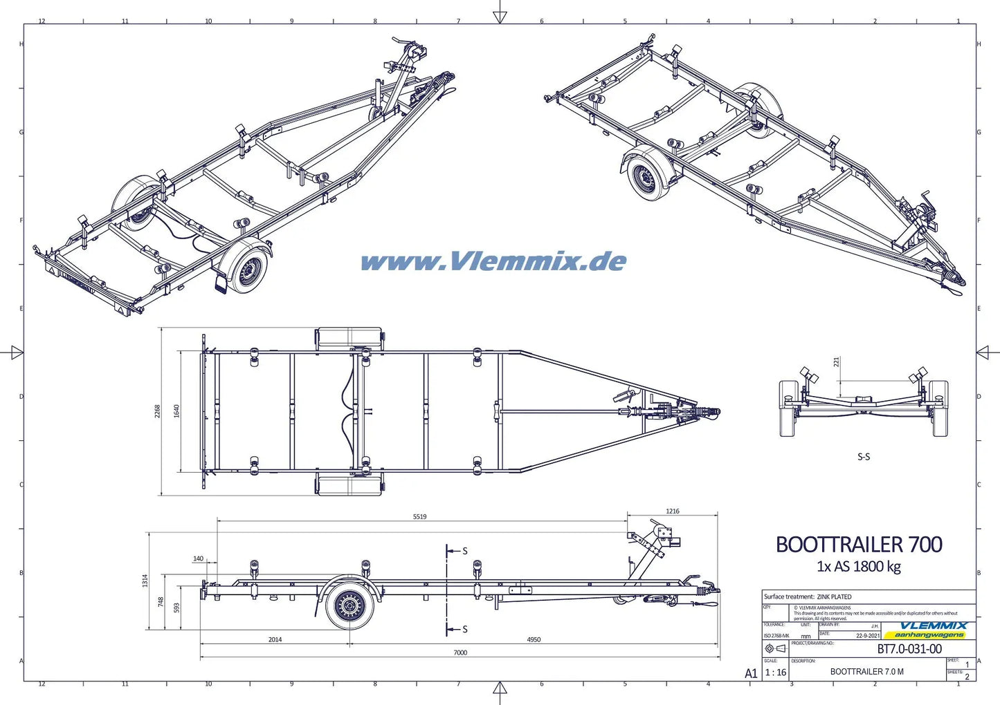 Vlemmix | SMT 1800/7 MB EU-Trailer