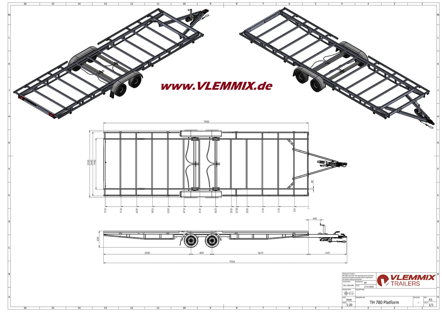 Vlemmix | TH 780 FLATBED 3500 EU-Trailer