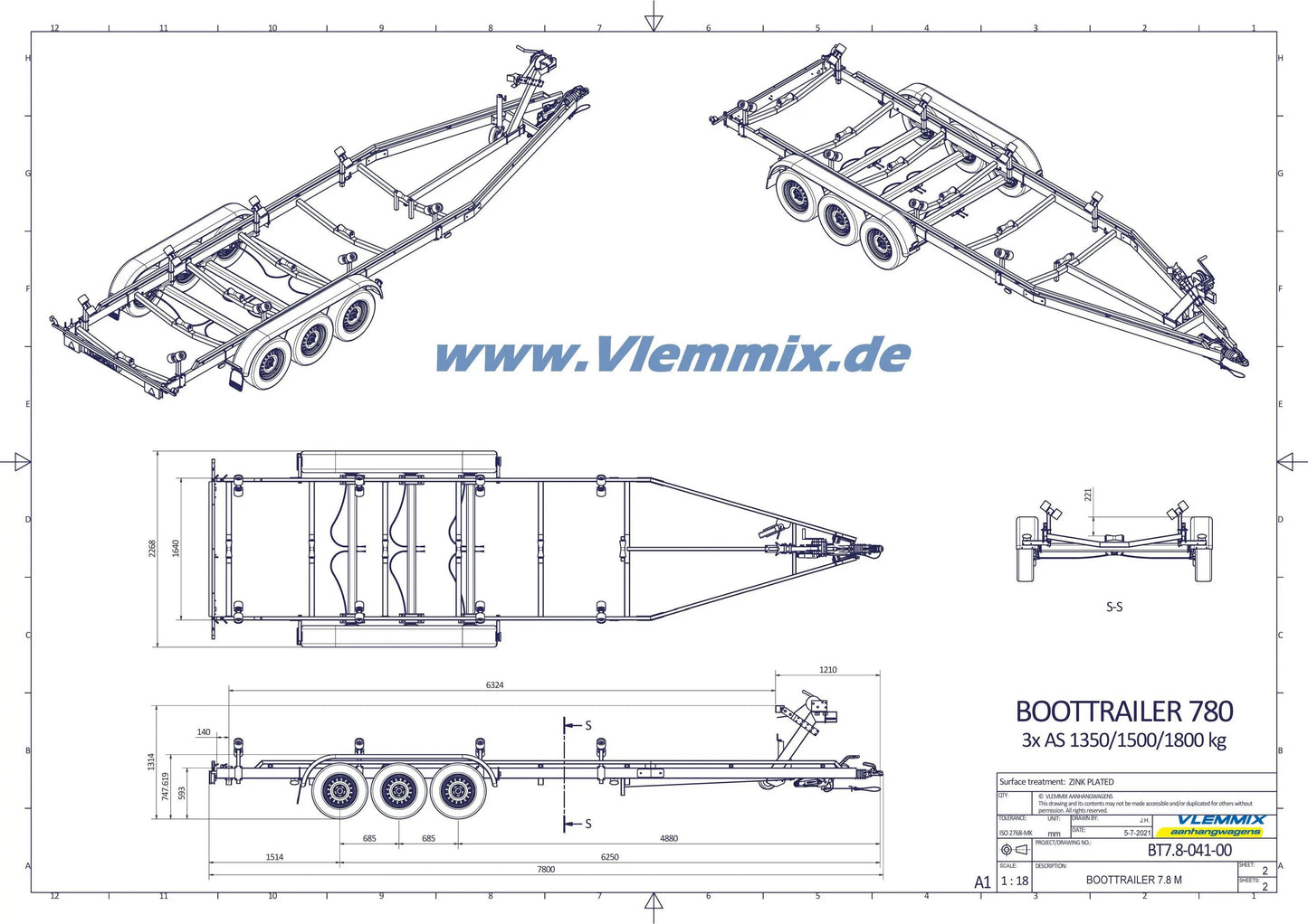 Vlemmix | SMT 5400/7,8 MB LA EU-Trailer