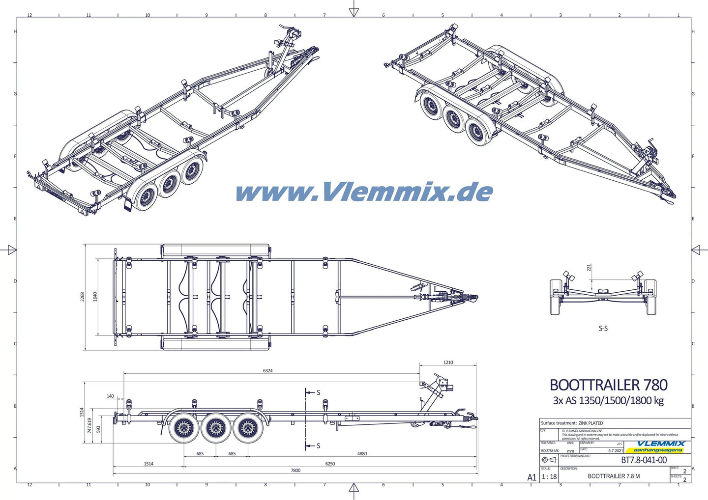 Vlemmix | SMT 5400/7,8 MB FLEXROLL EU-Trailer