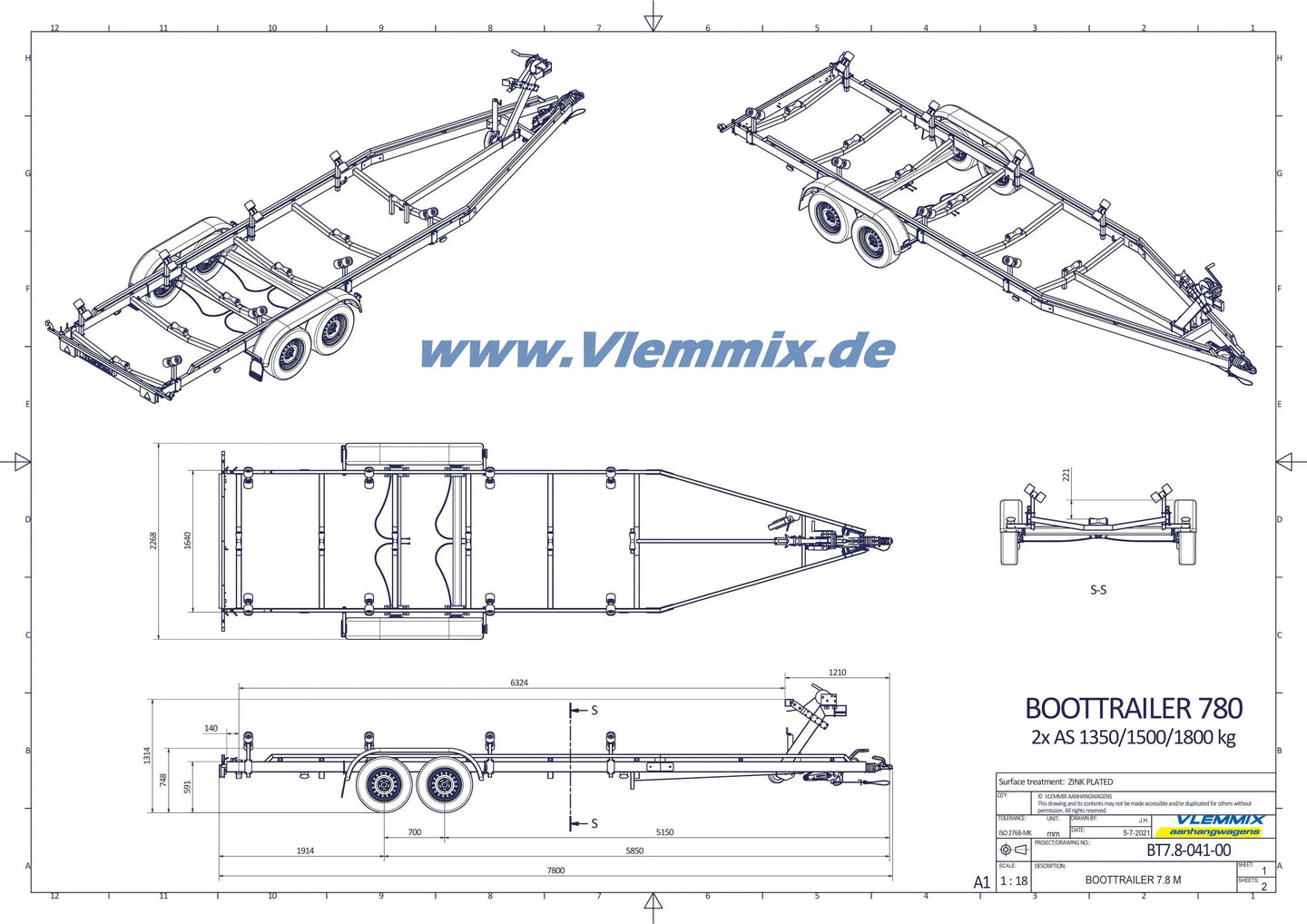 Vlemmix | SMT 3500/7,8 MB FLEXROLL EU-Trailer