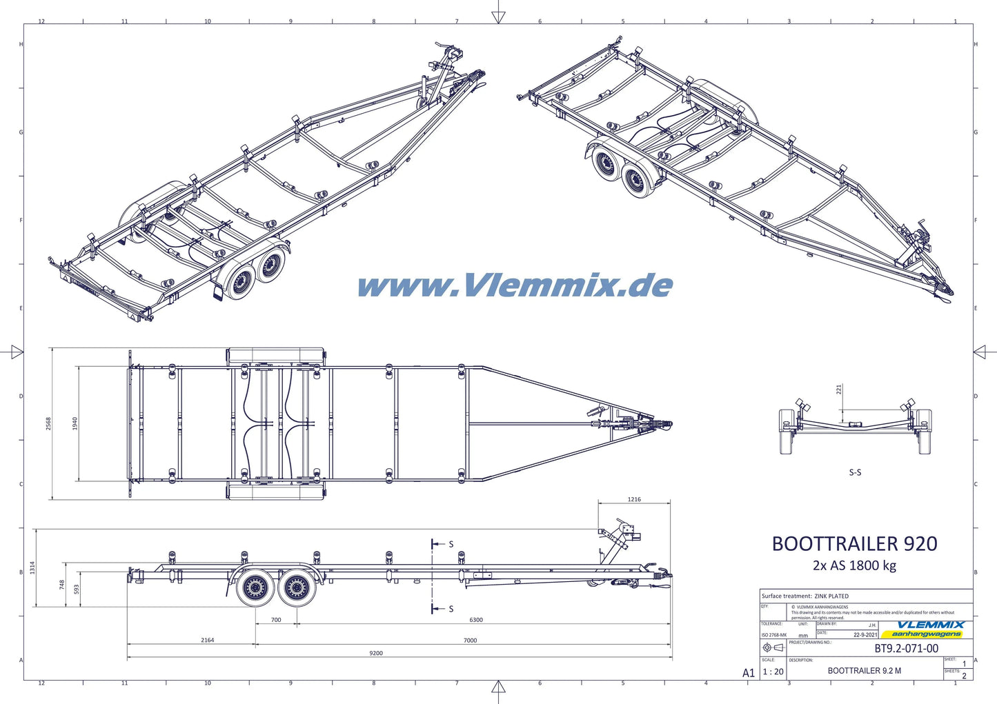 Vlemmix | SMT 3500/9 SB HUBKIEL EU-Trailer