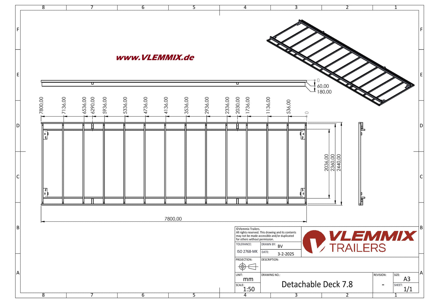 Vlemmix | TH 780 WECHSELPR. 3500 EU-Trailer