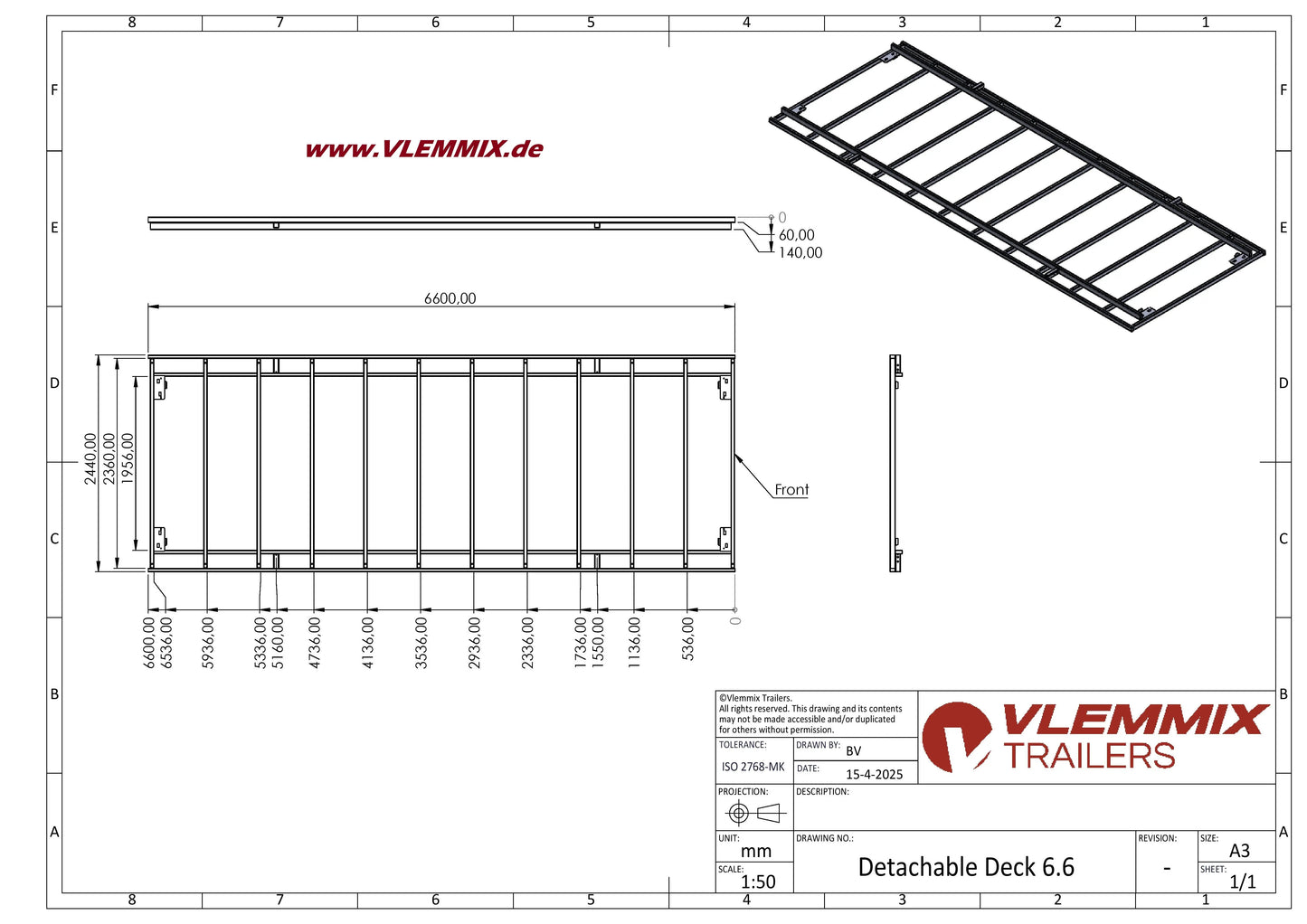 Vlemmix | EXTRA DECK f. WP 660x244 EU-Trailer