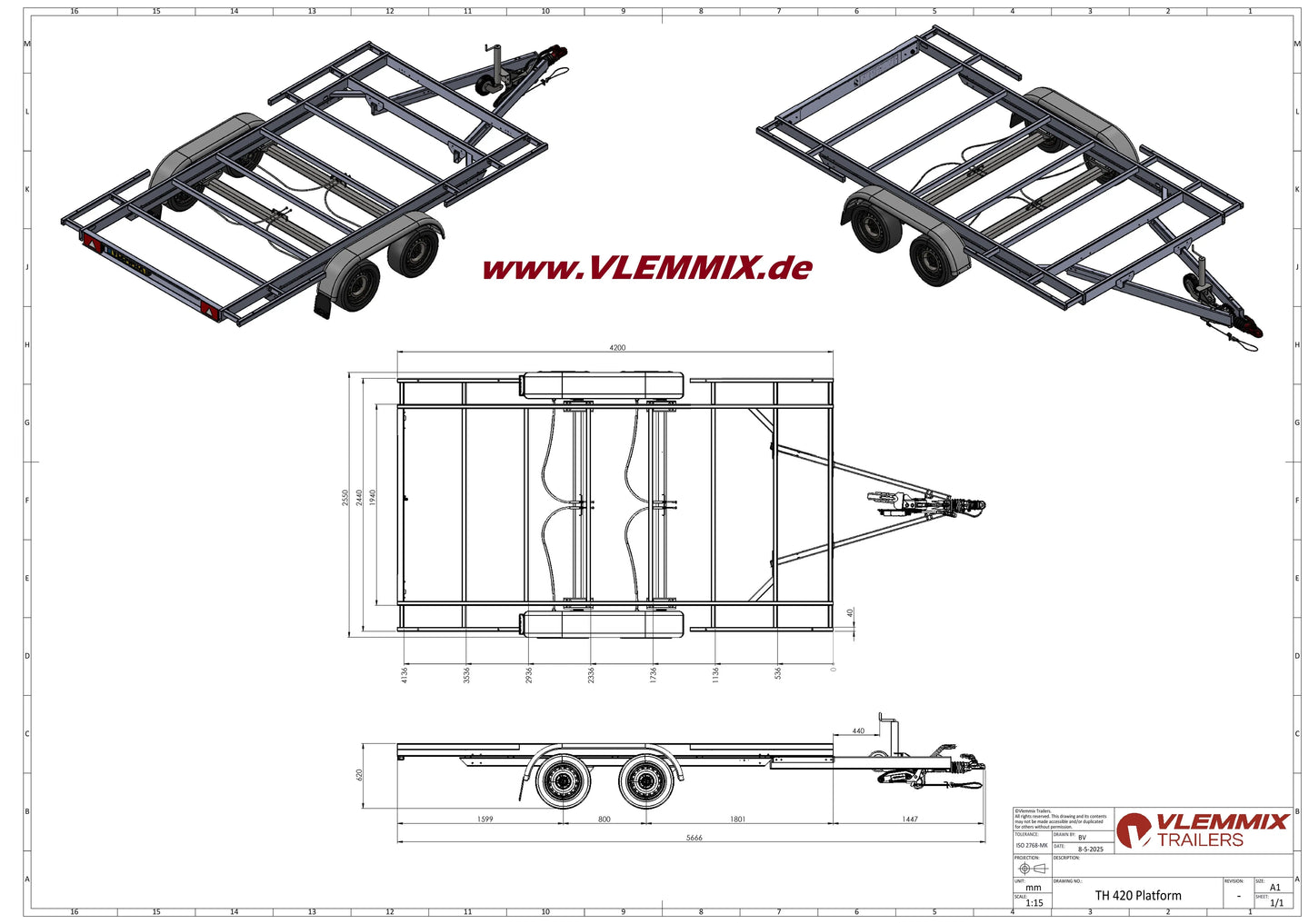 Vlemmix | TH 420 FLATBED 1800 EU-Trailer