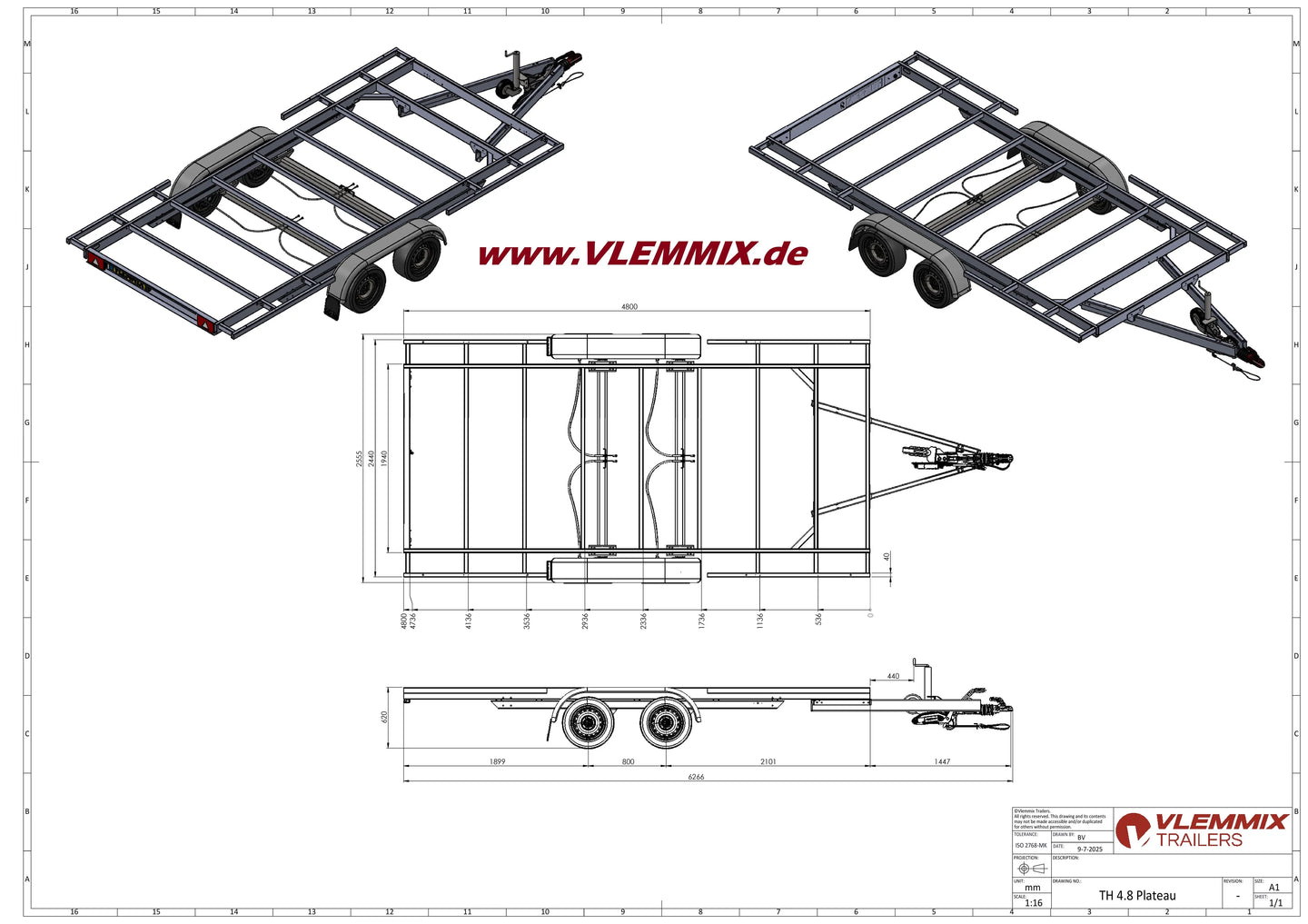 Vlemmix | TH 480 FLATBED 2700 EU-Trailer