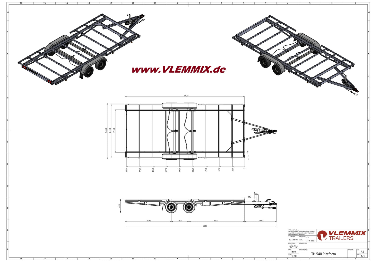 Vlemmix | TH 540 FLATBED 3500 EU-Trailer
