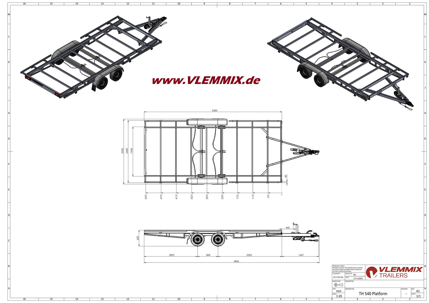 Vlemmix | TH 540 FLATBED 5400 EU-Trailer