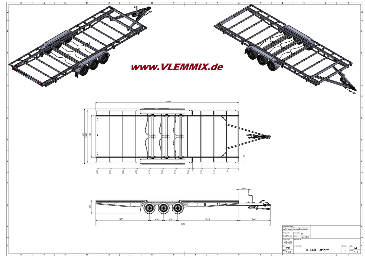 Vlemmix | TH 660 FLATBED 4050 EU-Trailer