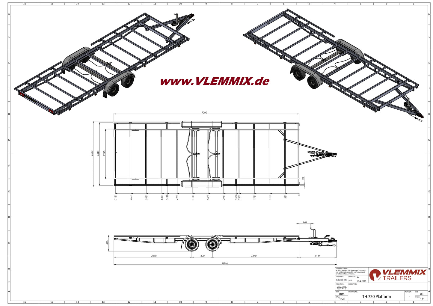 Vlemmix | TH 720 FLATBED 3500 EU-Trailer