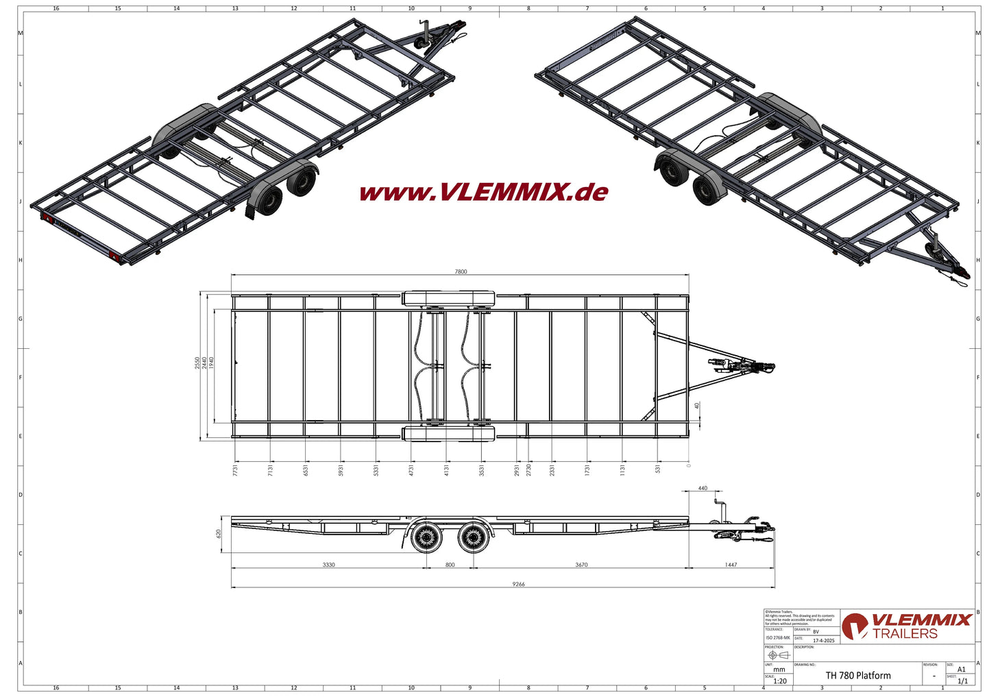 Vlemmix | TH 780 FLATBED 3500 EU-Trailer