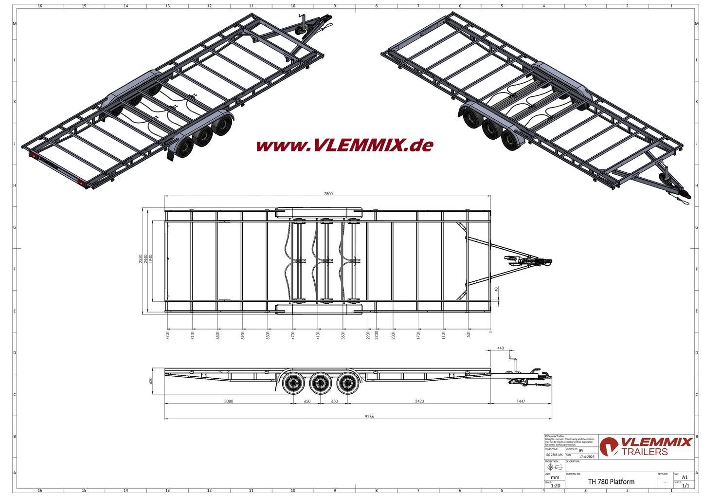 Vlemmix | TH 780 FLATBED 5400 EU-Trailer