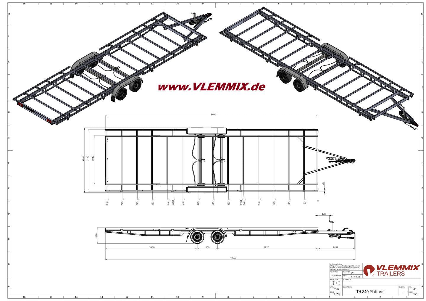 Vlemmix | TH 840 FLATBED 3500 EU-Trailer