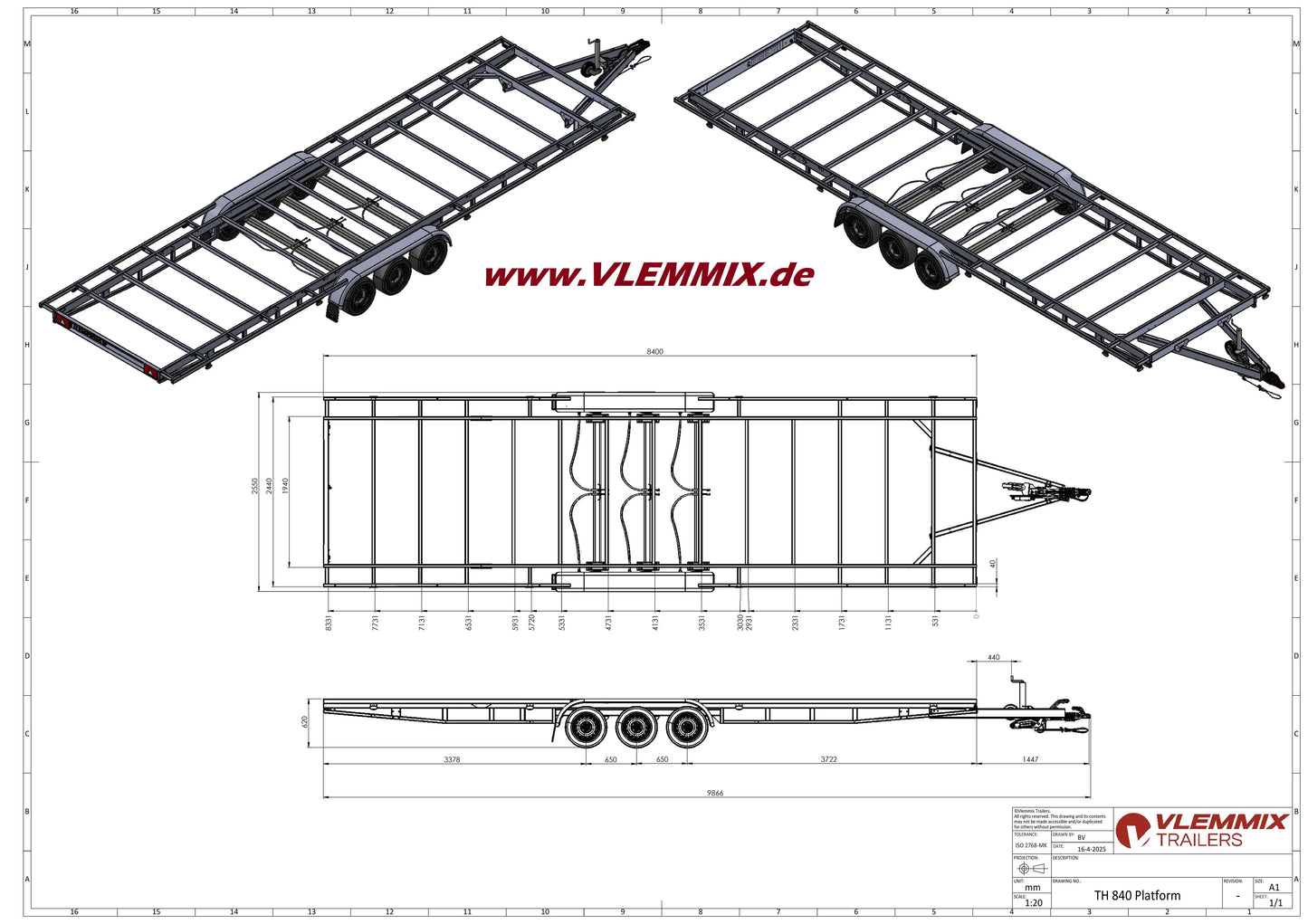 Vlemmix | TH 840 FLATBED 5400 EU-Trailer
