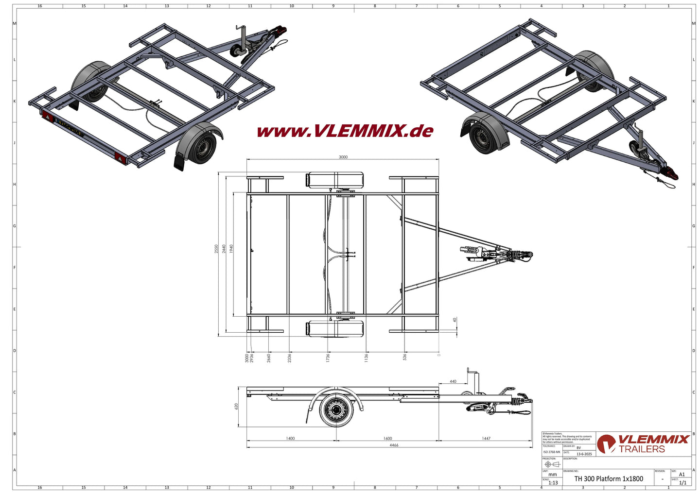 Vlemmix | TH 300 FLATBED 1800 EU-Trailer