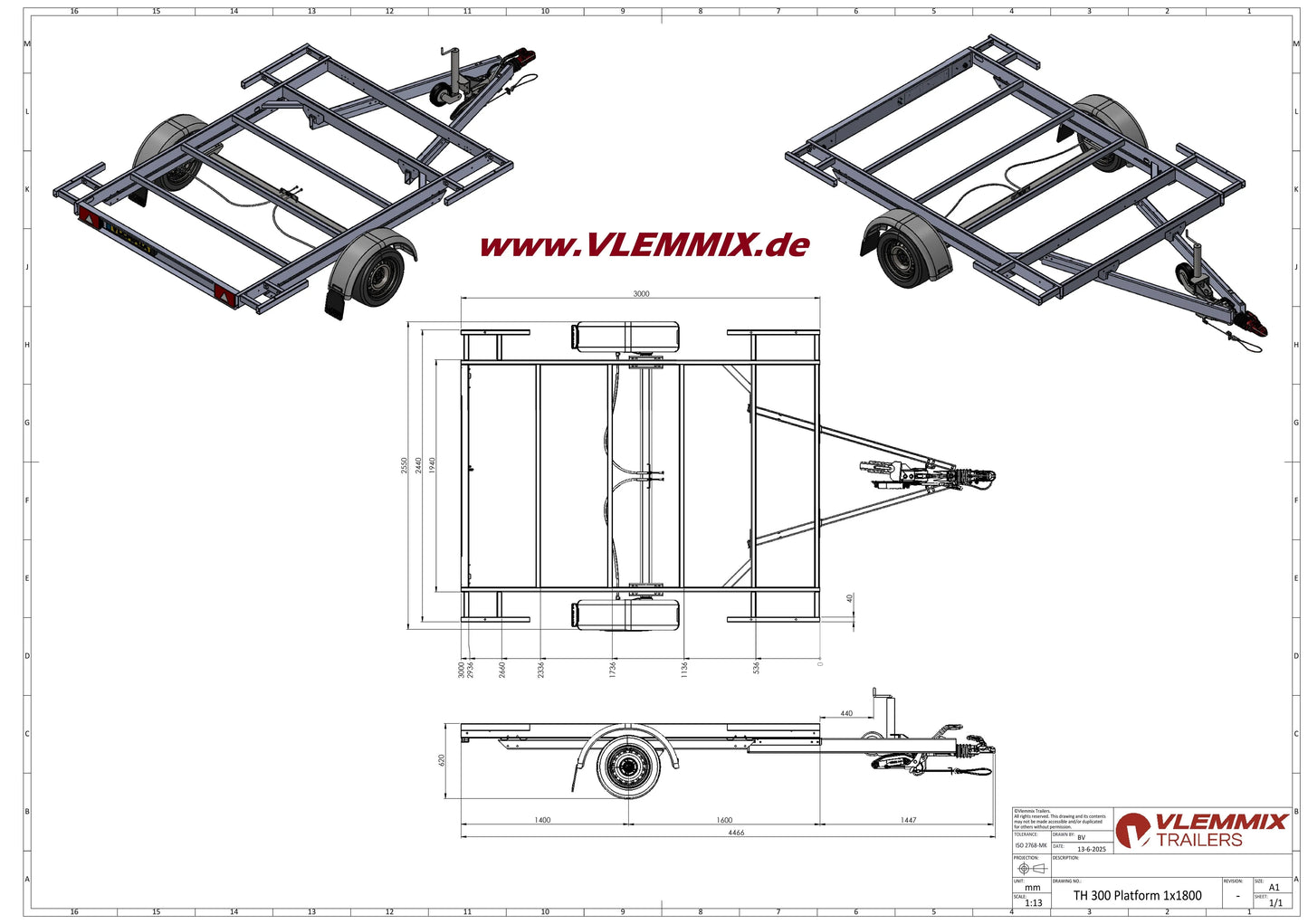 Vlemmix | TH 300 FLATBED 1800 EU-Trailer