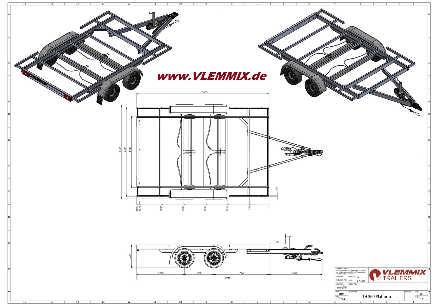 Vlemmix | TH 360 FLATBED 3500 EU-Trailer