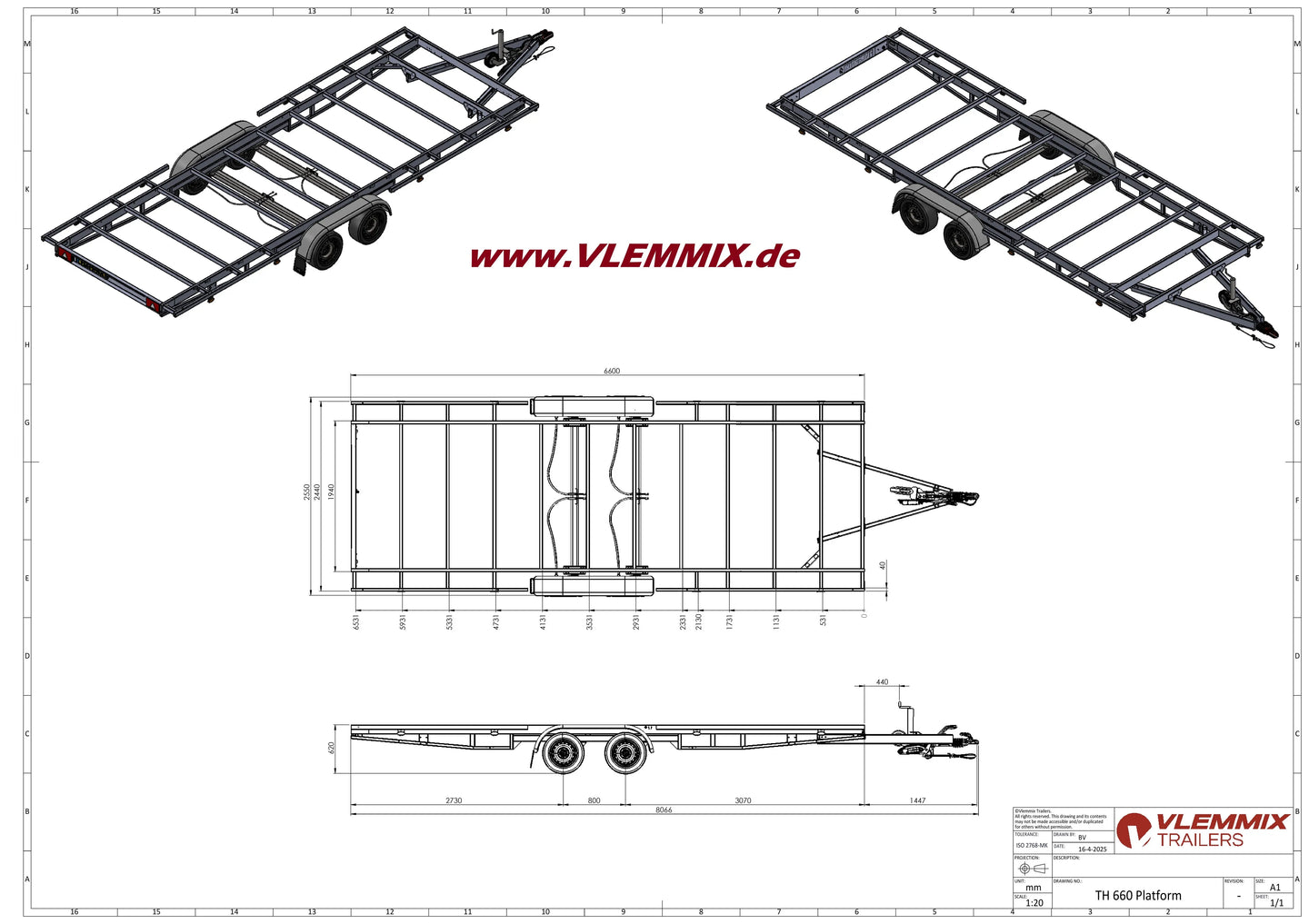Vlemmix | TH 660 FLATBED 3500 EU-Trailer