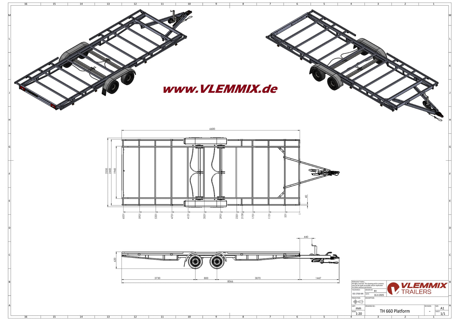 Vlemmix | TH 660 FLATBED 3500 EU-Trailer
