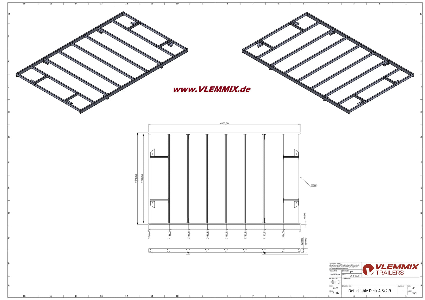 Vlemmix | TH 480 XXL WECHSELPR. 3500 EU-Trailer
