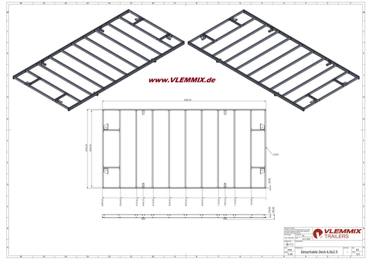 Vlemmix | EXTRA XXL DECK f. WP 600x290 EU-Trailer