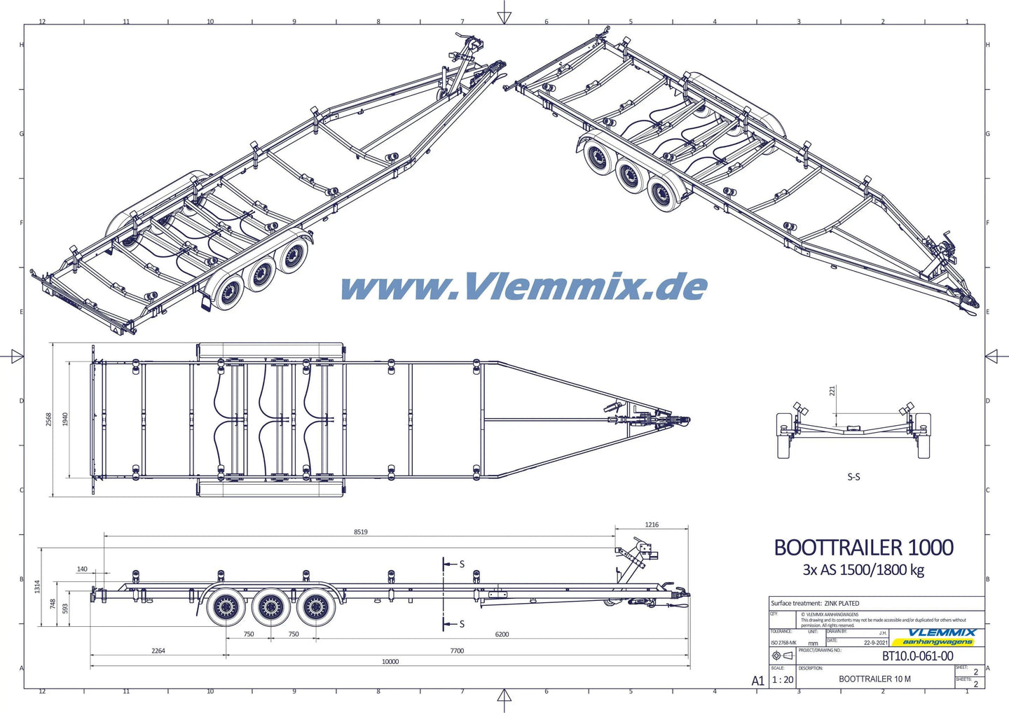 Vlemmix | SMT 5400/10 SB Segelboot EU-Trailer